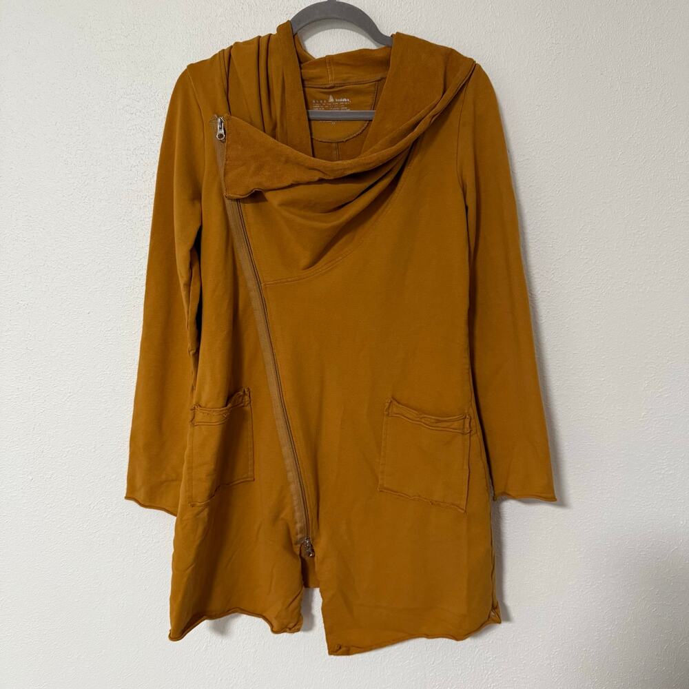 Neon Buddha Women's Cotton Blend Cowl Neck Asymmetrical Zipper Jacket XS